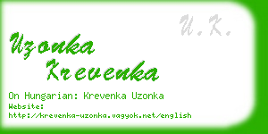 uzonka krevenka business card